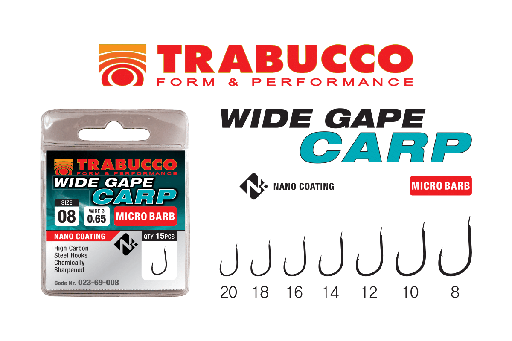 [023-69-008] Гачки Trabucco Wide Gape Carp (15 шт.)
